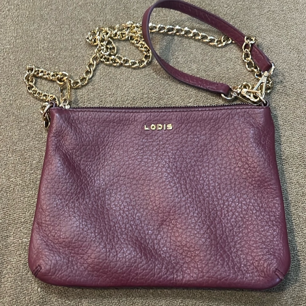 Lodis wristlet Purse Italian Leather Bag Clutch Purple (TD)